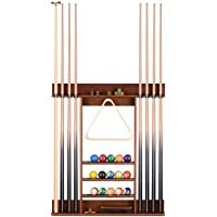 Los mejores  - FERSTALO Estante de Pared para Tacos de Billar- Soporte para Bolas de Billar- Soporte de Pared para 8 Tacos de Billar…